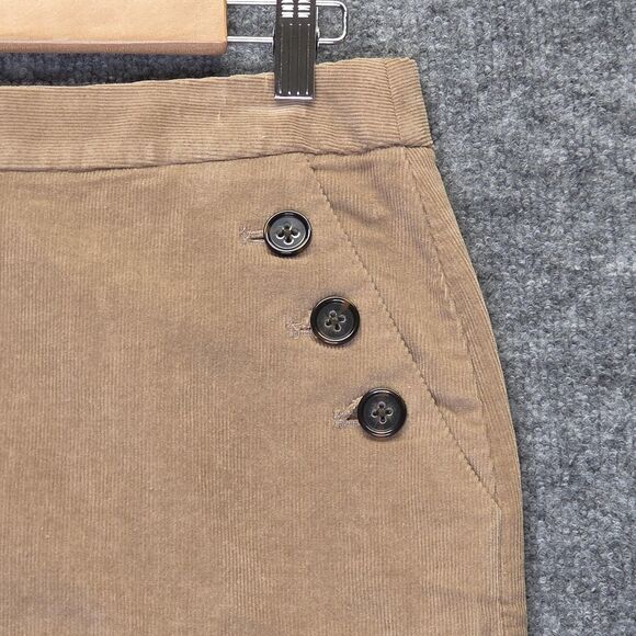 Banana Republic Skirt Womens 6 Khaki Corduroy Stretch Button Pockets Back Zip - Picture 2 of 9
